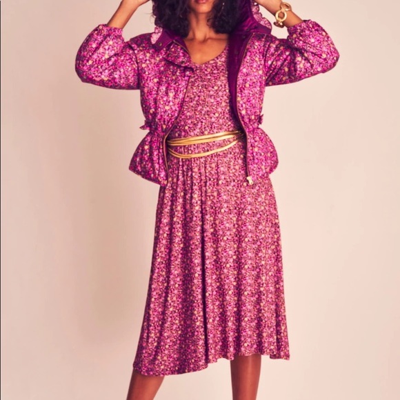 LoveShackFancy Poeta Dress in Cherry Wine Medium NWT - Picture 5 of 12